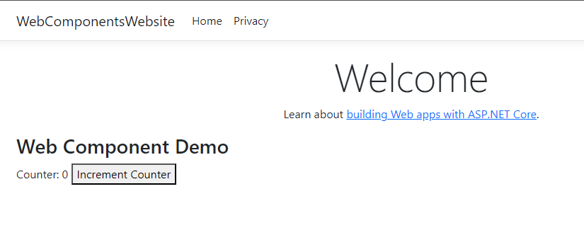 web components demo in asp.net